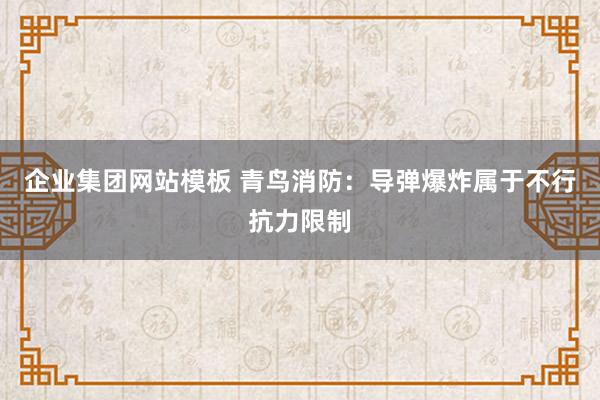 企业集团网站模板 青鸟消防：导弹爆炸属于不行抗力限制