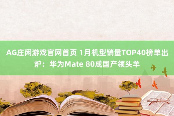 AG庄闲游戏官网首页 1月机型销量TOP40榜单出炉：华为Mate 80成国产领头羊