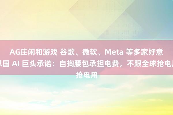 AG庄闲和游戏 谷歌、微软、Meta 等多家好意思国 AI 巨头承诺：自掏腰包承担电费，不跟全球抢电用