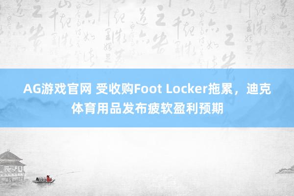 AG游戏官网 受收购Foot Locker拖累，迪克体育用品发布疲软盈利预期