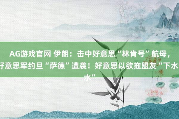 AG游戏官网 伊朗：击中好意思“林肯号”航母，好意思军约旦“萨德”遭袭！好意思以欲拖盟友“下水”
