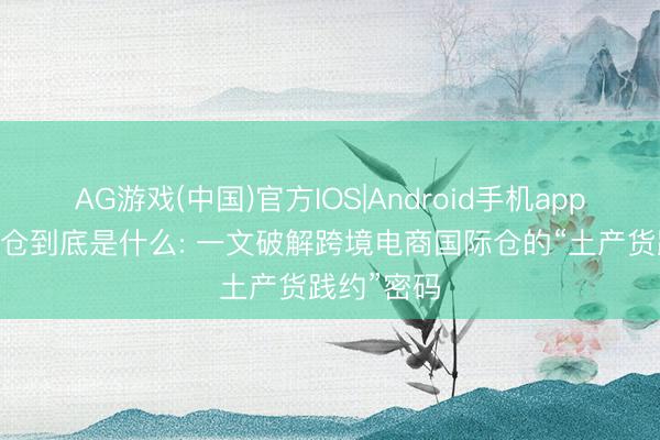 AG游戏(中国)官方IOS|Android手机app下载 国际仓到底是什么: 一文破解跨境电商国际仓的“土产货践约”密码