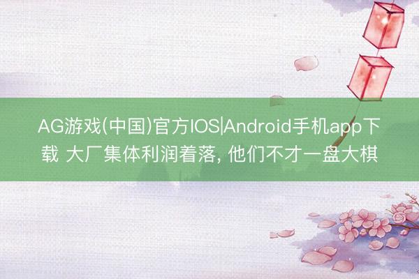 AG游戏(中国)官方IOS|Android手机app下载 大厂集体利润着落， 他们不才一盘大棋
