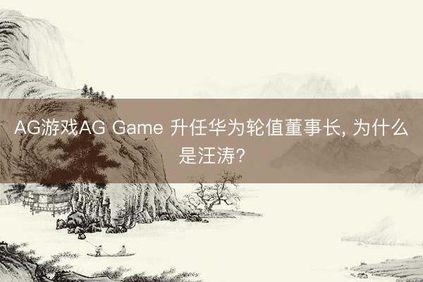 AG游戏AG Game 升任华为轮值董事长， 为什么是汪涛?