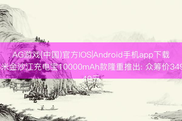AG游戏(中国)官方IOS|Android手机app下载 小米金沙江充电宝10000mAh款隆重推出: 众筹价349元