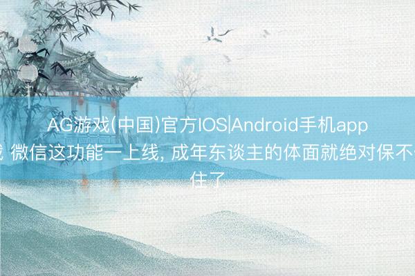 AG游戏(中国)官方IOS|Android手机app下载 微信这功能一上线， 成年东谈主的体面就绝对保不住了