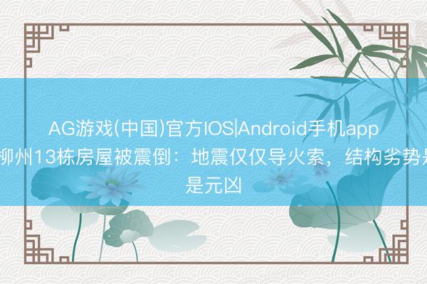 AG游戏(中国)官方IOS|Android手机app下载 柳州13栋房屋被震倒：地震仅仅导火索，结构劣势是元凶