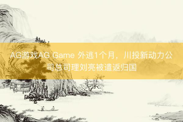 AG游戏AG Game 外逃1个月，川投新动力公司总司理刘亮被遣返归国