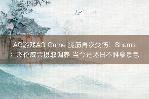 AG游戏AG Game 腿筋再次受伤！Shams：杰伦威会摄取调养 当今是逐日不雅察景色