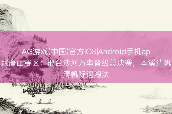 AG游戏(中国)官方IOS|Android手机app下载 中冠唐山赛区：邢台沙河万率晋级总决赛，本溪清帆际遇淘汰