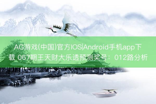 AG游戏(中国)官方IOS|Android手机app下载 067期王天财大乐透预测奖号：012路分析